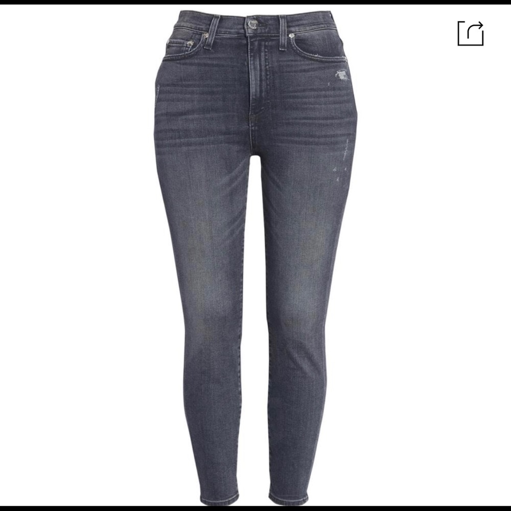 NWT Alice + Olivia High-Rise Distress Ankle Skinny